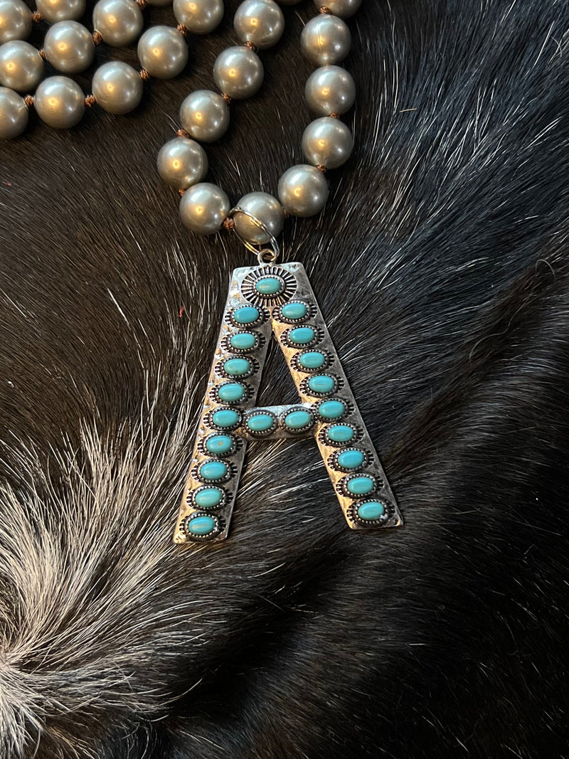 Turquoise Initial Necklaces
