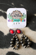 Vintage Concho Earring with Faux Navajo Pearl hoop
