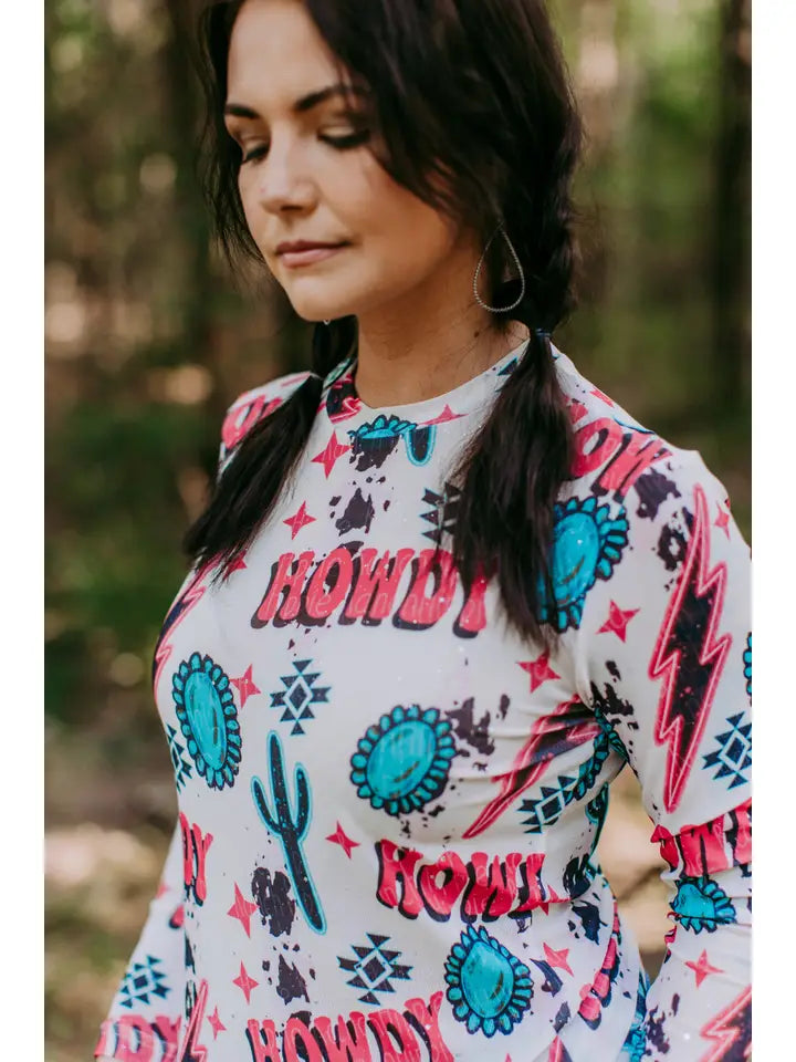 The Bling Howdy Mesh Top