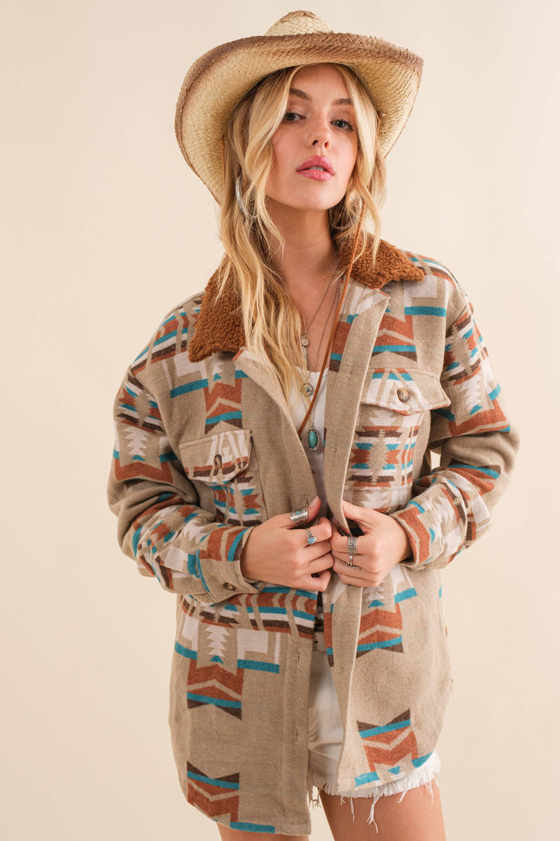 Exclusive Jacquard Western Shirt Jacket