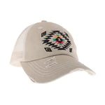 Distressed Aztec High Pony Ball Cap