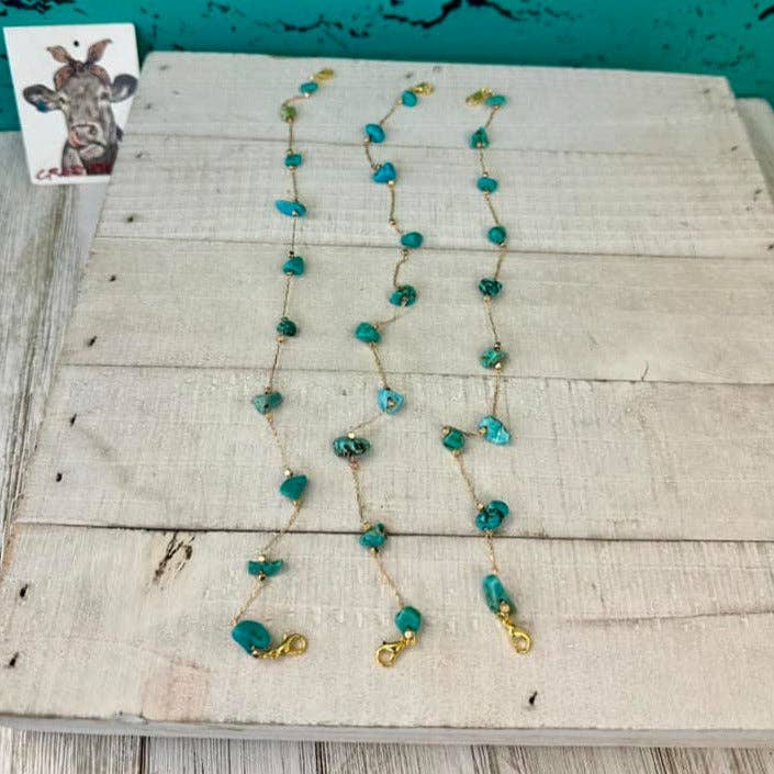 BLUE GLASS BEAD Trucker Hat Chain