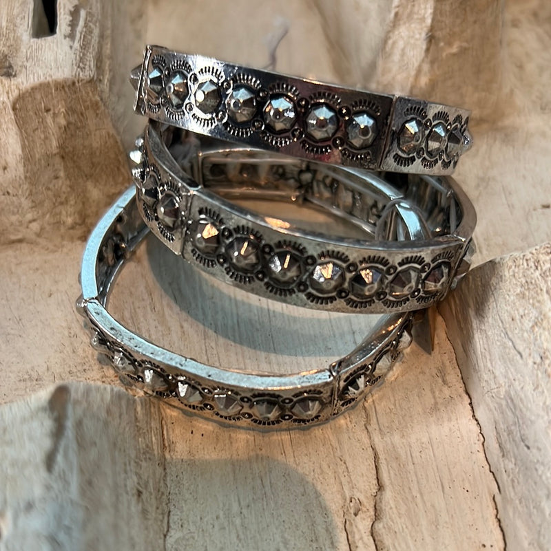 Faux Silver Stretch Bracelets