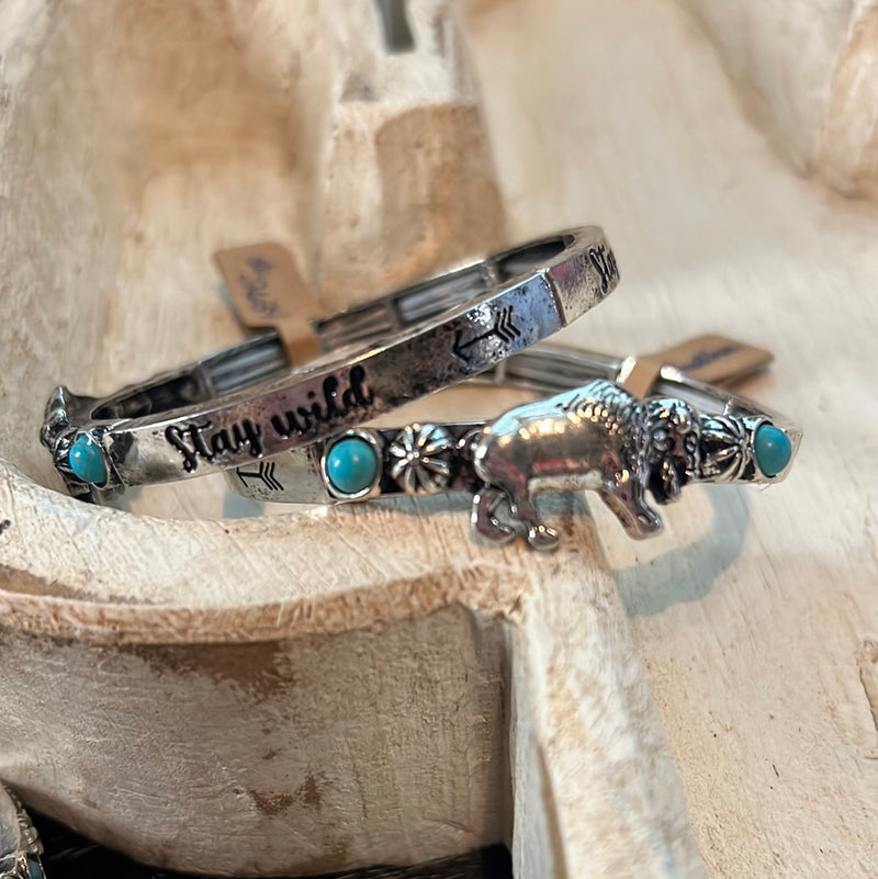 Faux Silver Stretch Bracelets