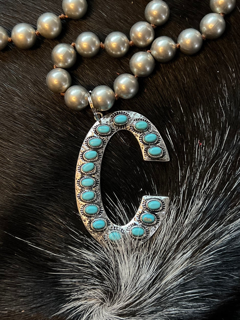 Turquoise Initial Necklaces