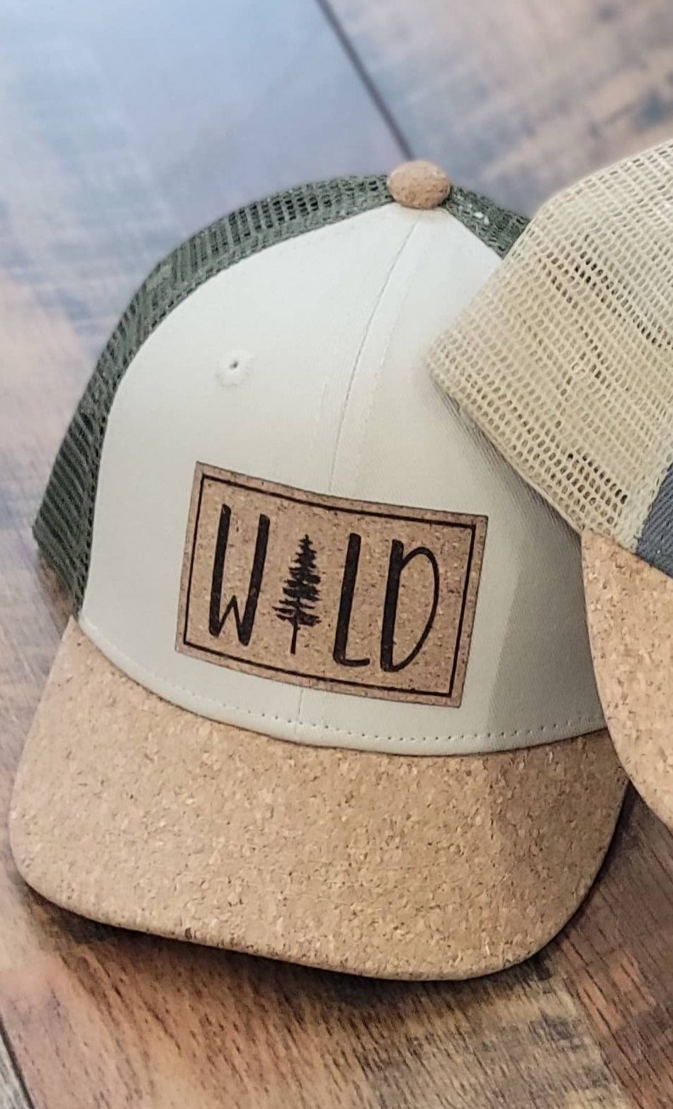 Wild Tree Snapback: Youth / Navy or Olive mesh cork bill