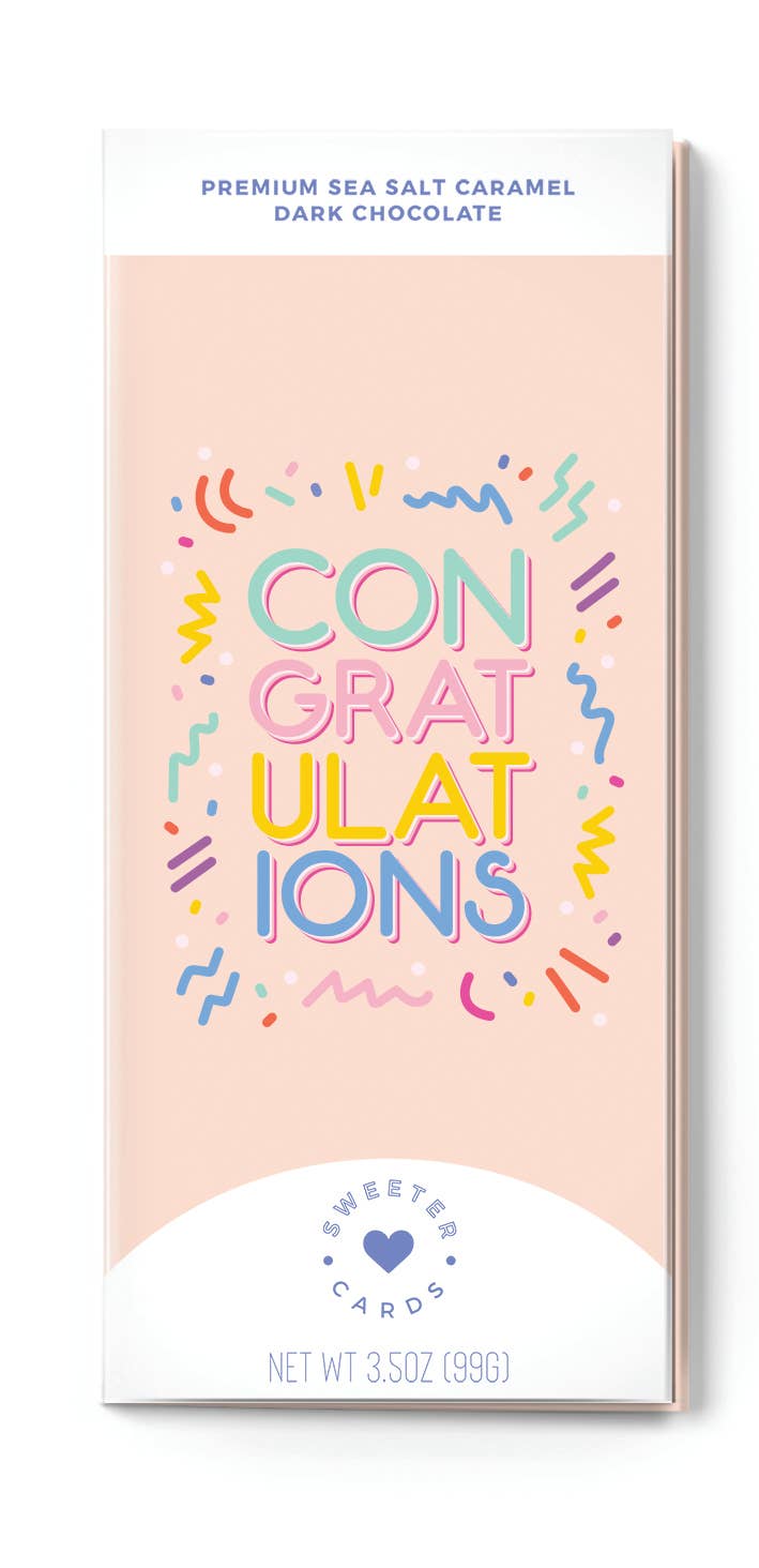 Sweeter Cards Chocolate Bar + Greeting Card in ONE! - Congratulations Chocolate Bar that opens as Greeting Card