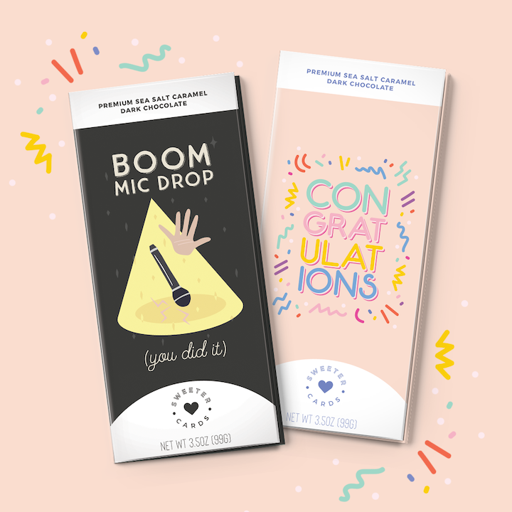 Sweeter Cards Chocolate Bar + Greeting Card in ONE! - Congratulations Chocolate Bar that opens as Greeting Card