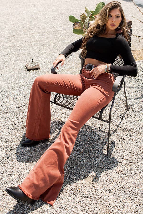 Bell Bottom jean in Rust