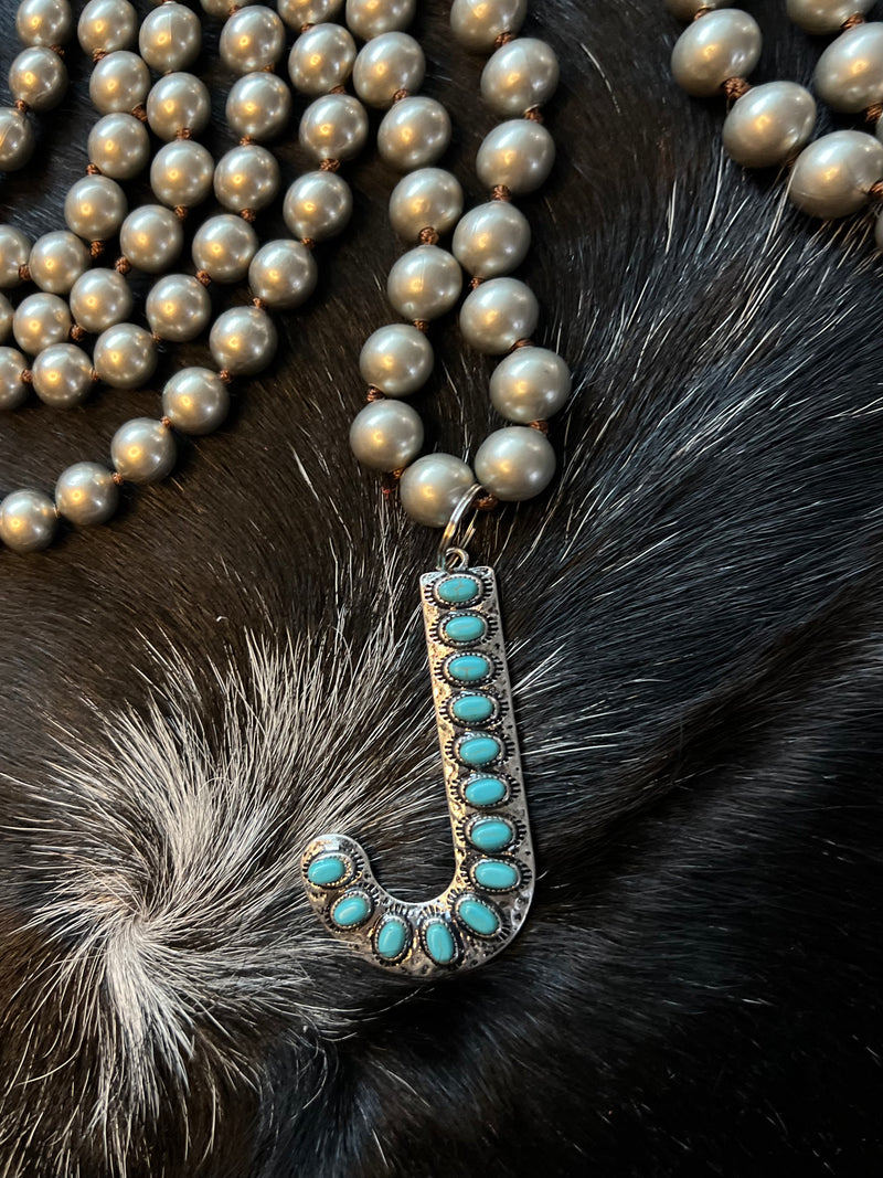 Turquoise Initial Necklaces