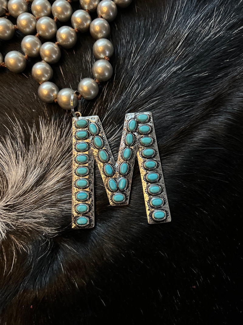 Turquoise Initial Necklaces