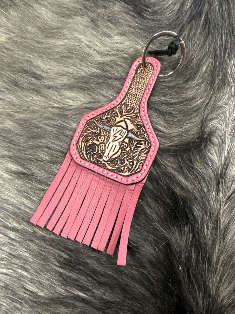 Steer Crossing Leather Key Fob
