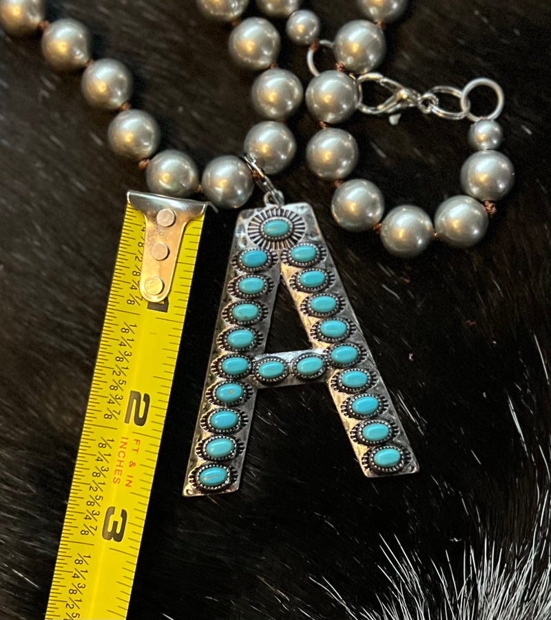 Turquoise Initial Necklaces