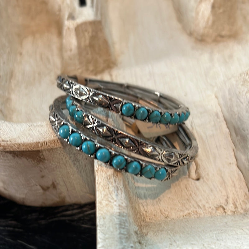 Faux Silver Stretch Bracelets