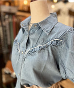 The Rowdy Ruffle Pearl Snap Blouse