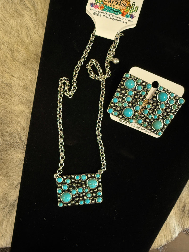 Western Turquoise Bar Necklace