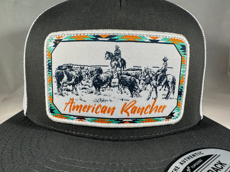 American Rancher-Checking Cows Charcoal