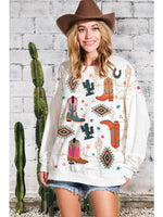 Boot Scootin Print Long Sleeve