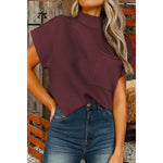 Patch Pocket Rib Short Sleeve Sweater
