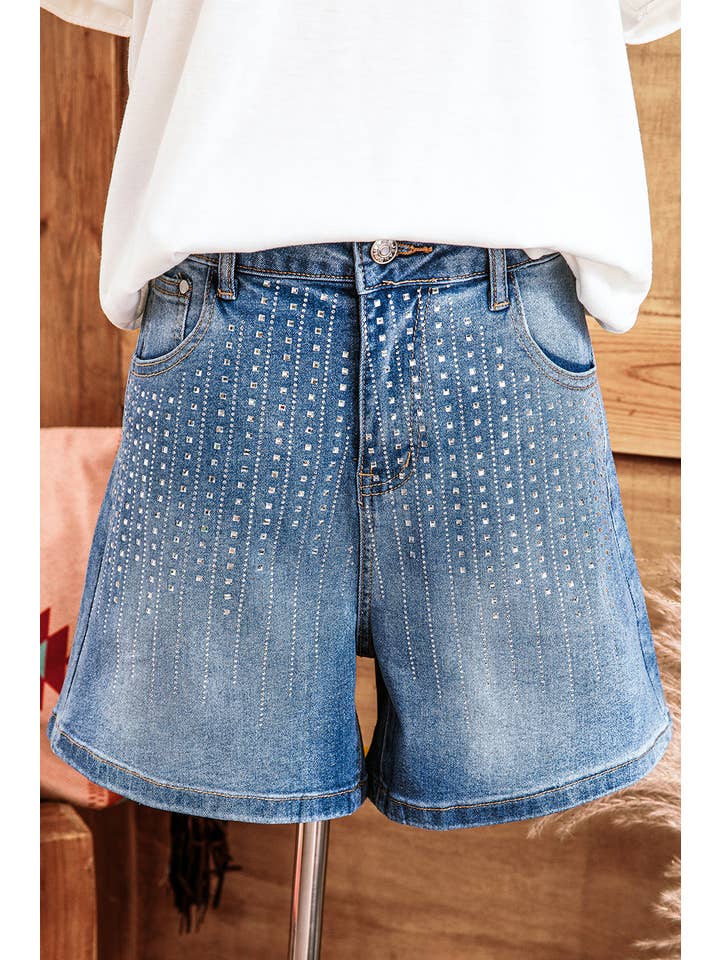 Western Rhinestone Embellished Shorts
