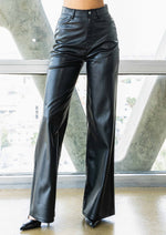 Vibrant Pleather Wide Leg Pants