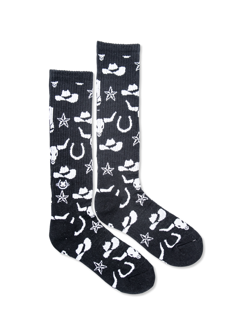 Get Western Performance Socks Black & White