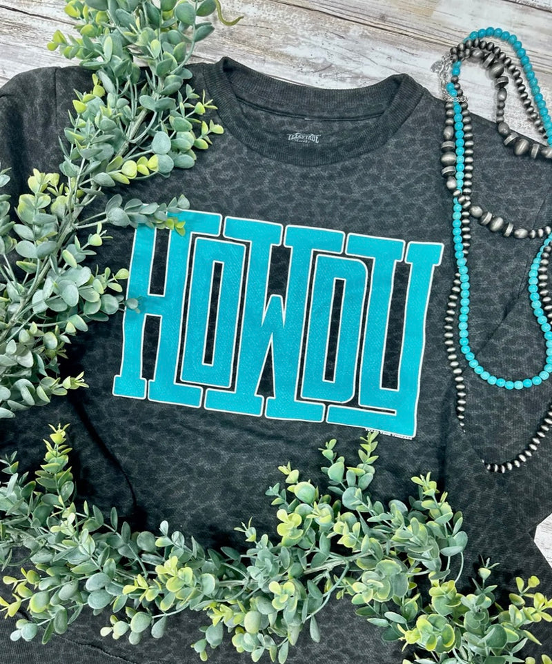 Howdy Black Leopard T