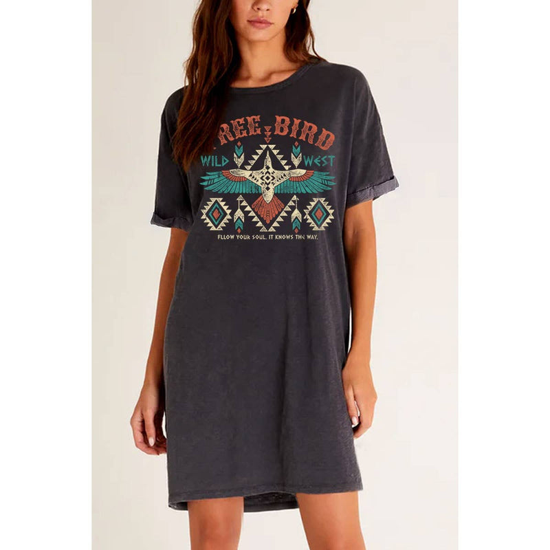 TENNESSEE COWBOY MINERAL GRAPHIC DRESS