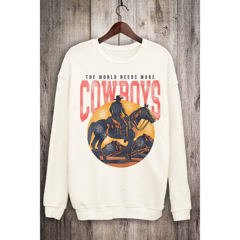 THE WORLD NEEDS MORE COWBOYS MINERAL SWEATSHIRTS