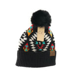 Aztec Pattern Faux Fur Beanie