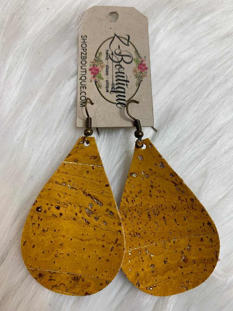 Cork Teardrop Earring