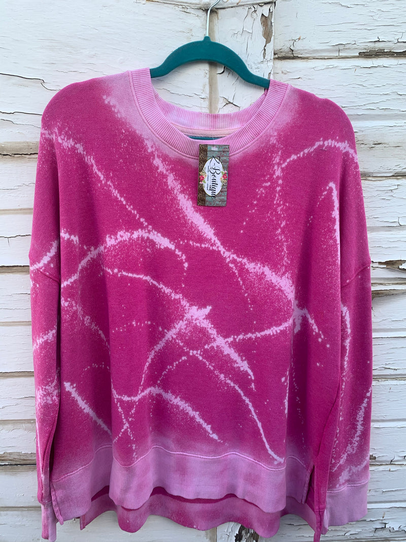 Fuschia Distressed Sweater (X-LARGE)