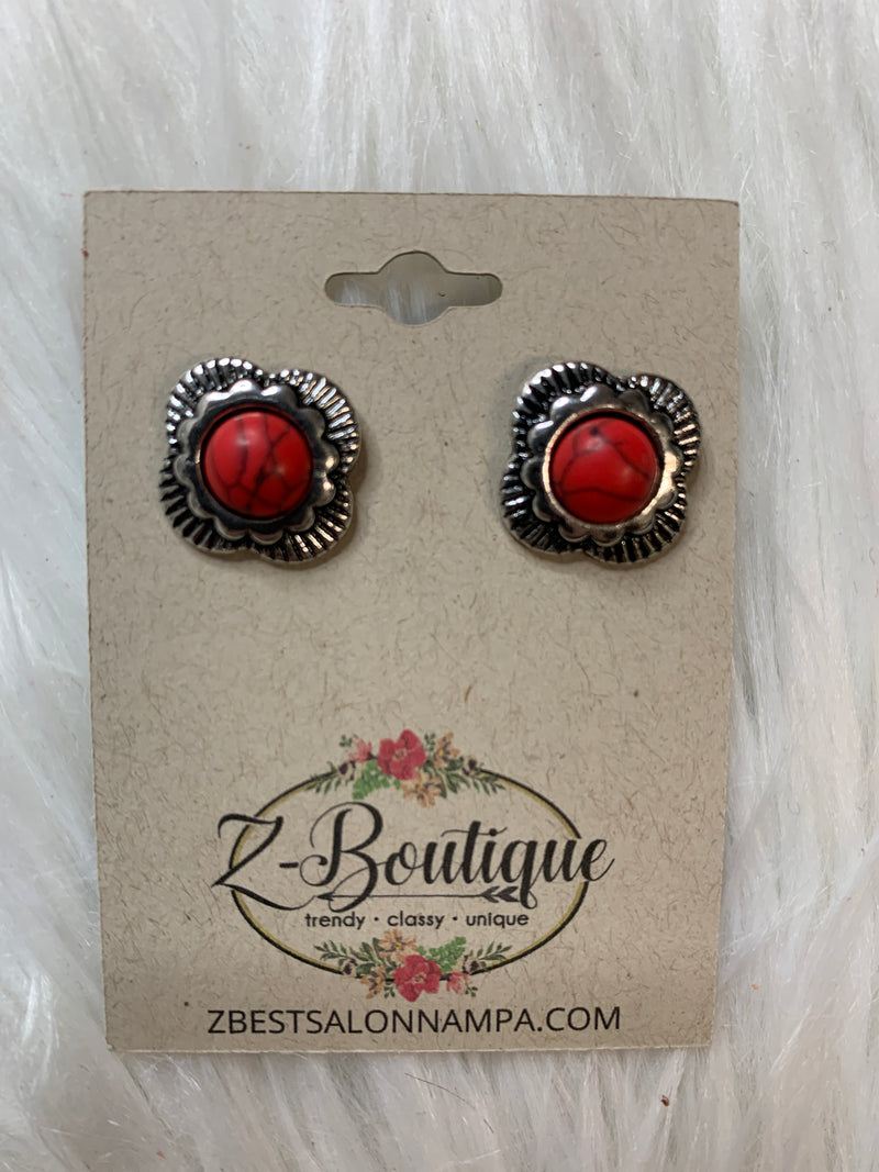 Red Stud Earring