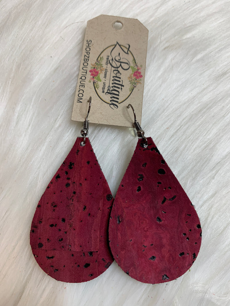 Cork Teardrop Earring