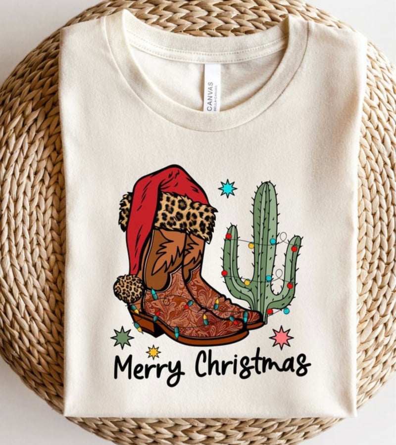 Cowboy Boot Christmas Shirt