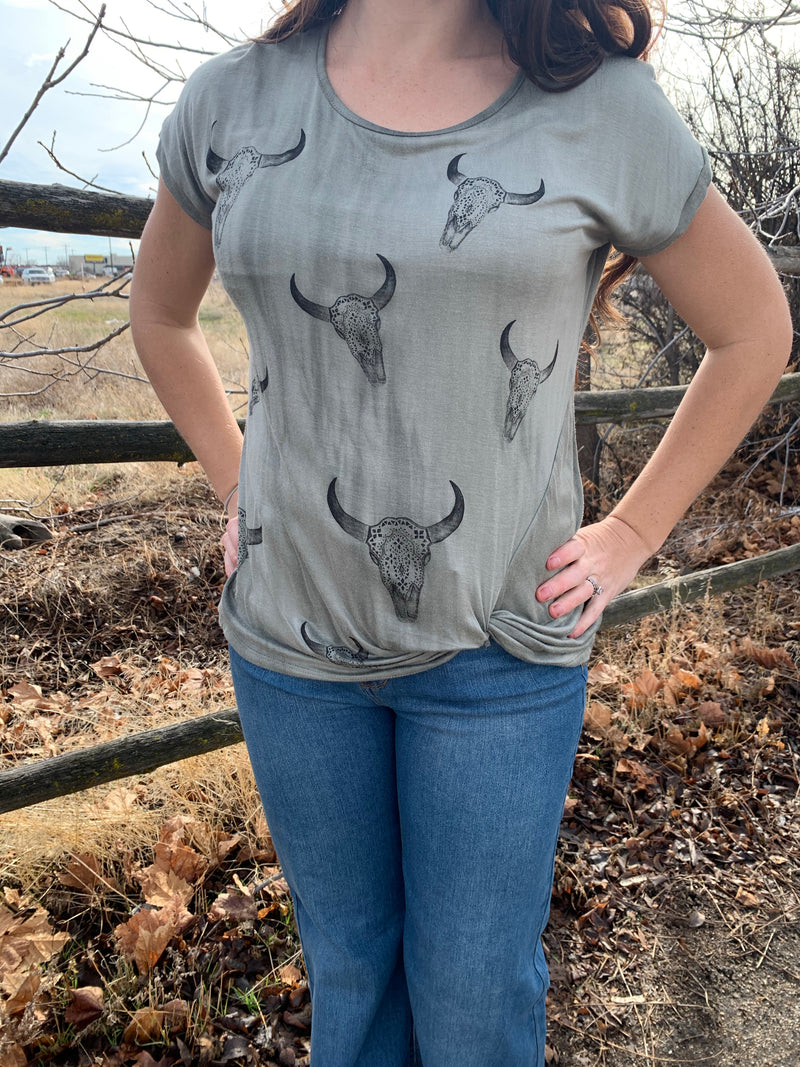 Olive Bull Tee