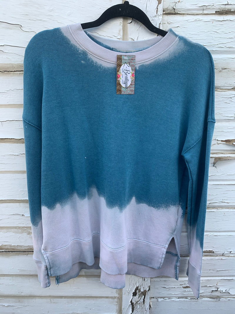 Teal Distressed Sweater (SMALL)