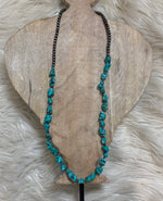 Turquoise Stone Cluster Necklace