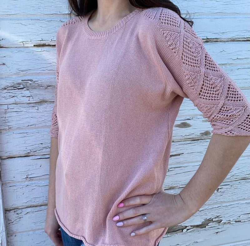 Light Weight knitted 3/4 Sleeve Sweater