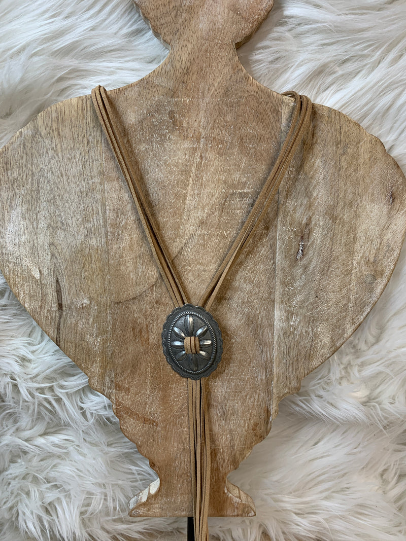 Suede Concho Bolo