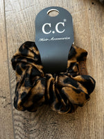 Velvet Leopard Scrunchie