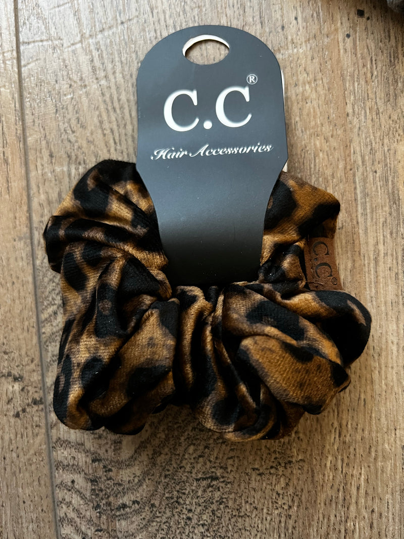Velvet Leopard Scrunchie