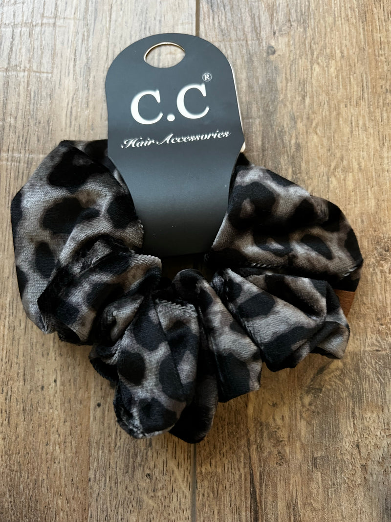 Velvet Leopard Scrunchie