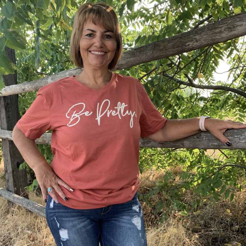 Be Pretty V-Neck Tee