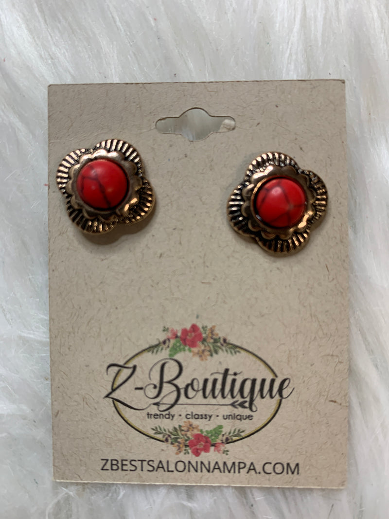 Red Stud Earring