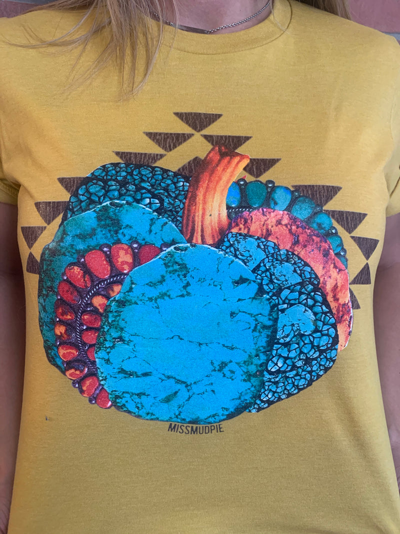 Aztec Turquoise Pumpkin Graphic Tee