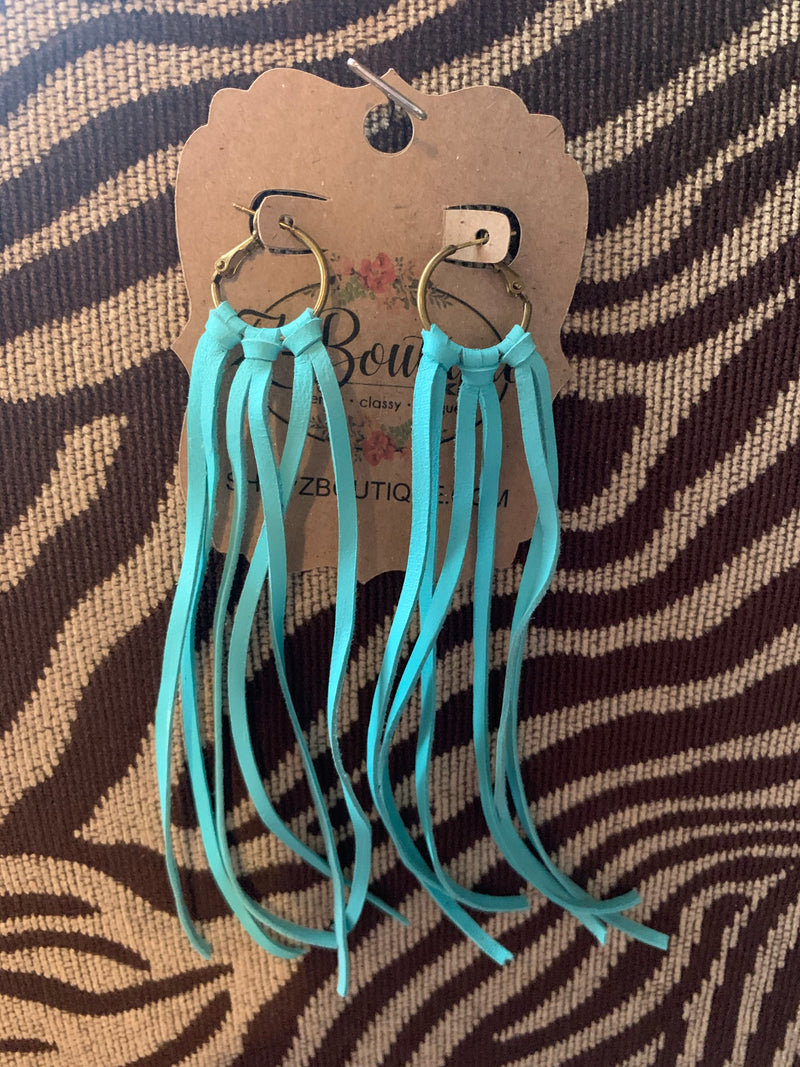 Teal Leather Tassal