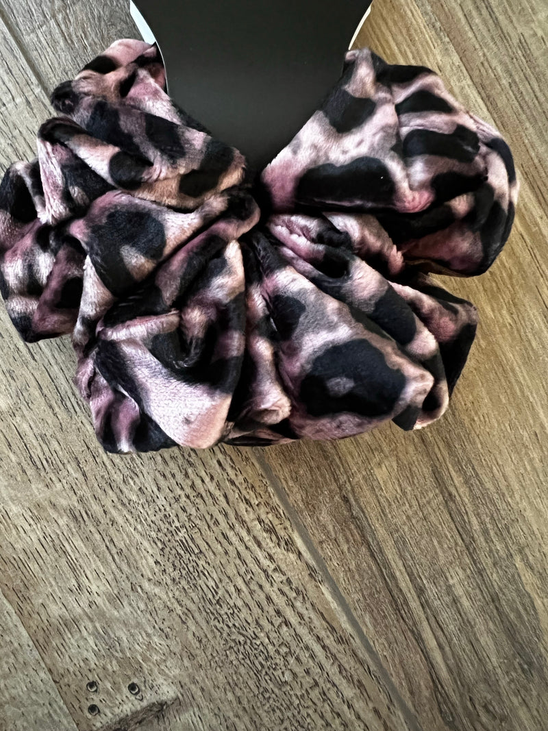 Velvet Leopard Scrunchie