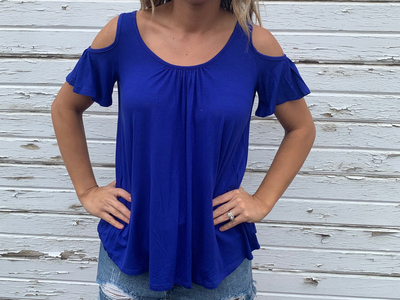 Cold Shoulder Tunic (Royal Blue)