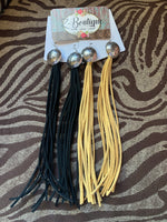 Concho Leather Tassle Earrings